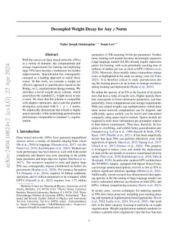 Decoupled Weight Decay for Any $p$ Norm