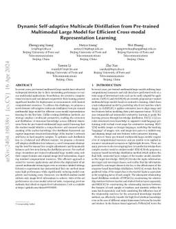 Dynamic Self-adaptive Multiscale Distillation from Pre-trained
  Multimodal Large Model for Efficient Cross-modal Representation Learning
