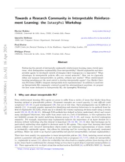 Towards a Research Community in Interpretable Reinforcement Learning:
  the InterpPol Workshop