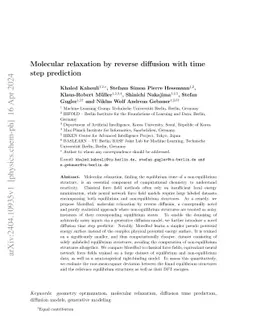 Molecular relaxation by reverse diffusion with time step prediction