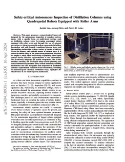 Safety-critical Autonomous Inspection of Distillation Columns using
  Quadrupedal Robots Equipped with Roller Arms
