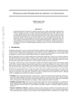 Personalized Federated Learning via Stacking