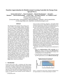 Function Approximation for Reinforcement Learning Controller for Energy
  from Spread Waves