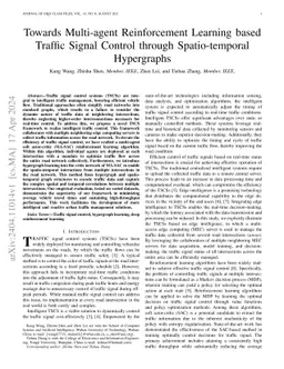 Towards Multi-agent Reinforcement Learning based Traffic Signal Control through Spatio-temporal Hypergraphs