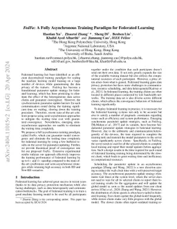 FedFa: A Fully Asynchronous Training Paradigm for Federated Learning