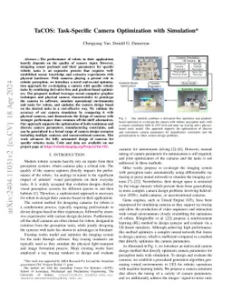 TaCOS: Task-Specific Camera Optimization with Simulation