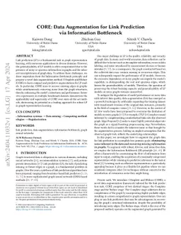 CORE: Data Augmentation for Link Prediction via Information Bottleneck
