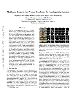 Multilateral Temporal-view Pyramid Transformer for Video Inpainting
  Detection
