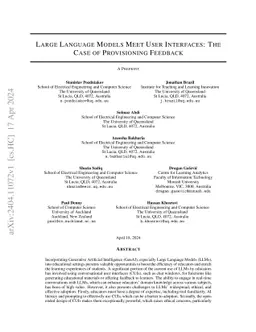 Large Language Models Meet User Interfaces: The Case of Provisioning
  Feedback