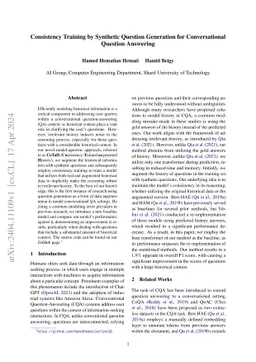 Consistency Training by Synthetic Question Generation for Conversational
  Question Answering