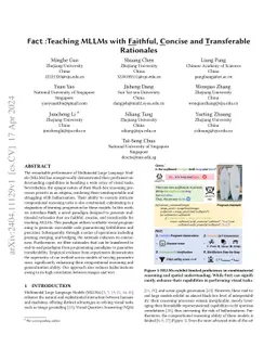 Fact :Teaching MLLMs with Faithful, Concise and Transferable Rationales