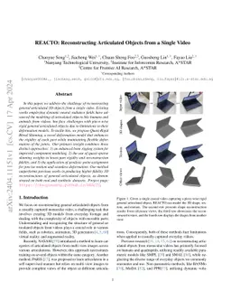 REACTO: Reconstructing Articulated Objects from a Single Video