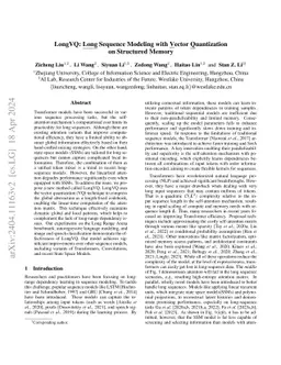 LongVQ: Long Sequence Modeling with Vector Quantization on Structured
  Memory