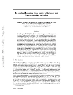 In-Context Learning State Vector with Inner and Momentum Optimization