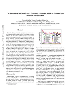 The Victim and The Beneficiary: Exploiting a Poisoned Model to Train a
  Clean Model on Poisoned Data