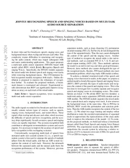 Jointly Recognizing Speech and Singing Voices Based on Multi-Task Audio
  Source Separation