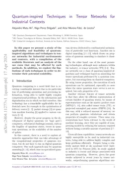 Quantum-inspired Techniques in Tensor Networks for Industrial Contexts