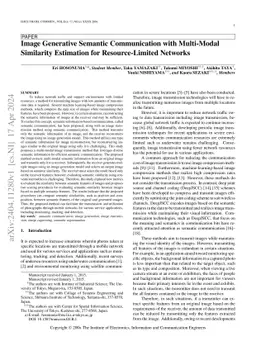 Image Generative Semantic Communication with Multi-Modal Similarity
  Estimation for Resource-Limited Networks
