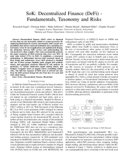 SoK: Decentralized Finance (DeFi) -- Fundamentals, Taxonomy and Risks