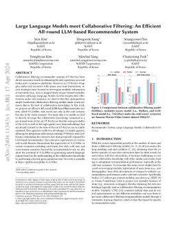 Large Language Models meet Collaborative Filtering: An Efficient
  All-round LLM-based Recommender System