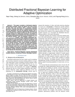 Distributed Fractional Bayesian Learning for Adaptive Optimization