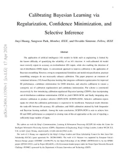 Calibrating Bayesian Learning via Regularization, Confidence Minimization, and Selective Inference