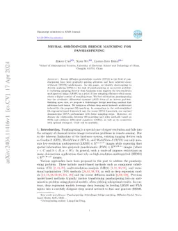 Neural Shrödinger Bridge Matching for Pansharpening