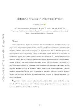 Matern Correlation: A Panoramic Primer