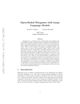 Open-Ended Wargames with Large Language Models