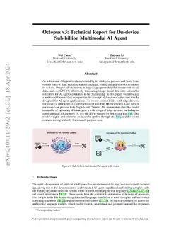 Octopus v3: Technical Report for On-device Sub-billion Multimodal AI
  Agent