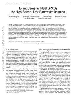 Event Cameras Meet SPADs for High-Speed, Low-Bandwidth Imaging