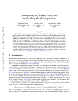 Decomposing and Editing Predictions by Modeling Model Computation