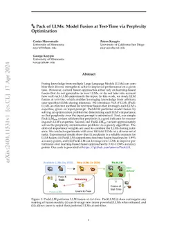 Pack of LLMs: Model Fusion at Test-Time via Perplexity Optimization