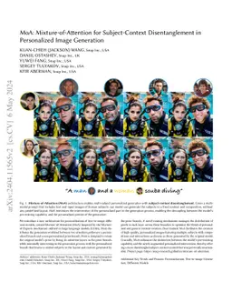 MoA: Mixture-of-Attention for Subject-Context Disentanglement in
  Personalized Image Generation