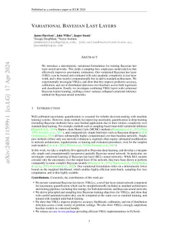 Variational Bayesian Last Layers