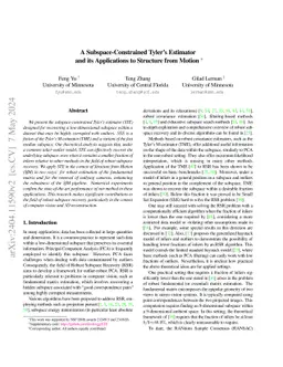 A Subspace-Constrained Tyler's Estimator and its Applications to
  Structure from Motion