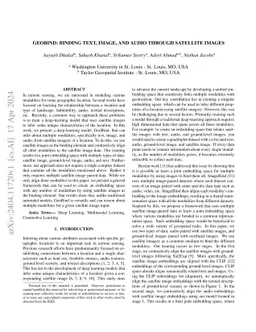 GEOBIND: Binding Text, Image, and Audio through Satellite Images