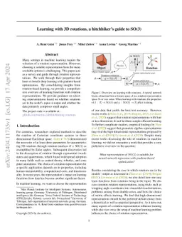 Learning with 3D rotations, a hitchhiker's guide to SO(3)