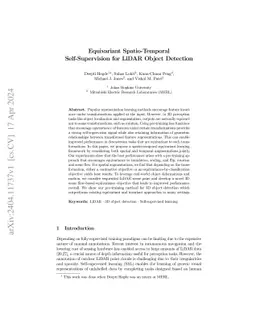 Equivariant Spatio-Temporal Self-Supervision for LiDAR Object Detection