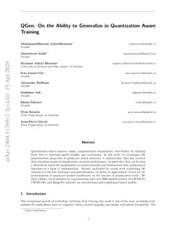 QGen: On the Ability to Generalize in Quantization Aware Training