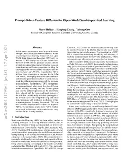 Prompt-Driven Feature Diffusion for Open-World Semi-Supervised Learning