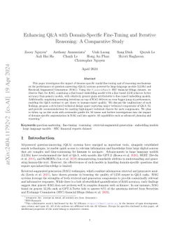 Enhancing Q&A with Domain-Specific Fine-Tuning and Iterative Reasoning:
  A Comparative Study