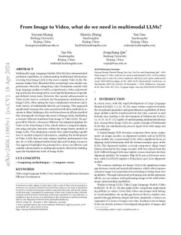 From Image to Video, what do we need in multimodal LLMs?