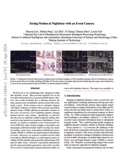 Seeing Motion at Nighttime with an Event Camera