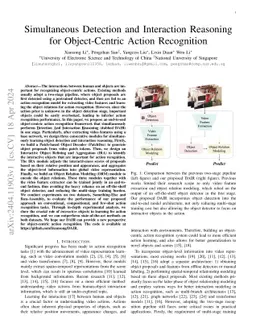 Simultaneous Detection and Interaction Reasoning for Object-Centric
  Action Recognition