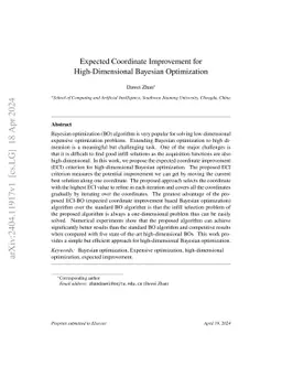 Expected Coordinate Improvement for High-Dimensional Bayesian Optimization