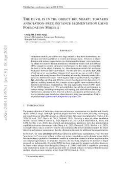 The devil is in the object boundary: towards annotation-free instance
  segmentation using Foundation Models