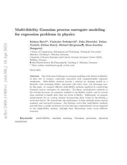 Multi-fidelity Gaussian process surrogate modeling for regression
  problems in physics