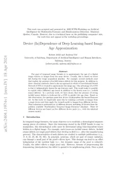 Device (In)Dependence of Deep Learning-based Image Age Approximation