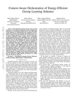 Context-Aware Orchestration of Energy-Efficient Gossip Learning Schemes